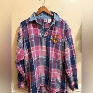 Vintage Disney Tigger Flannel + Denim Button Down